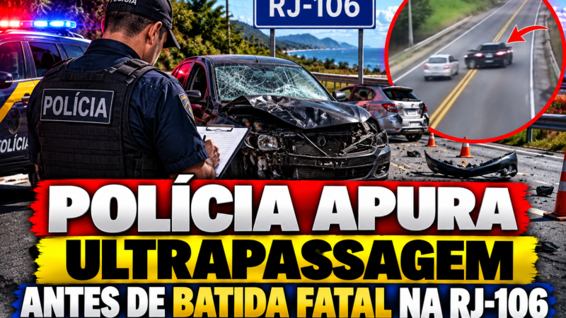 Polícia apura ultrapassagem antes de batida fatal na RJ-106