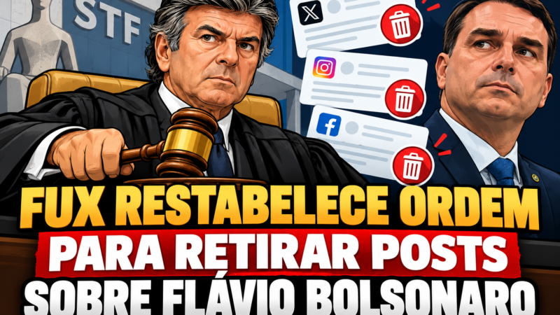 Fux restabelece ordem para retirar posts sobre Flávio Bolsonaro
